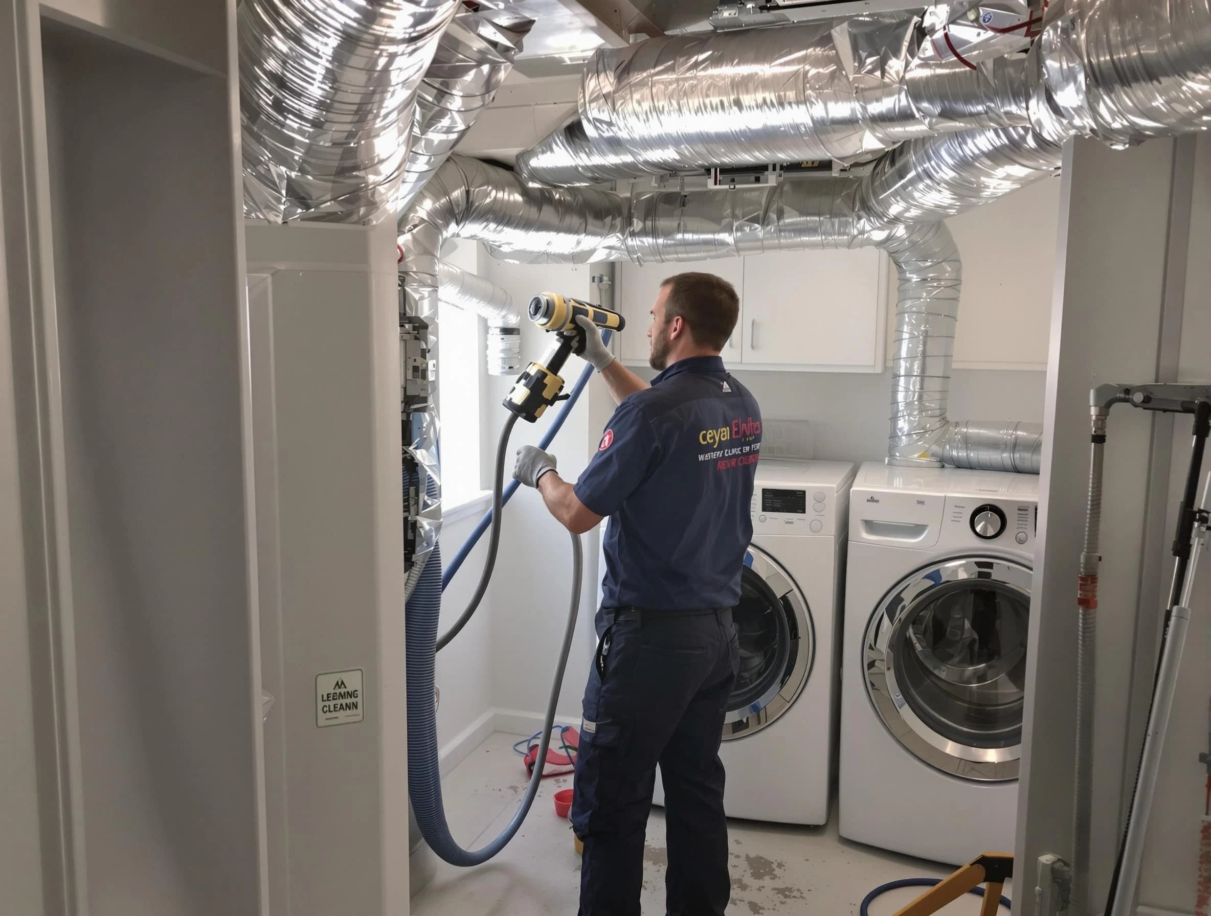 Albuquerque Dryer Vent Cleaning specialist using advanced equipment for thorough duct cleaning in Albuquerque